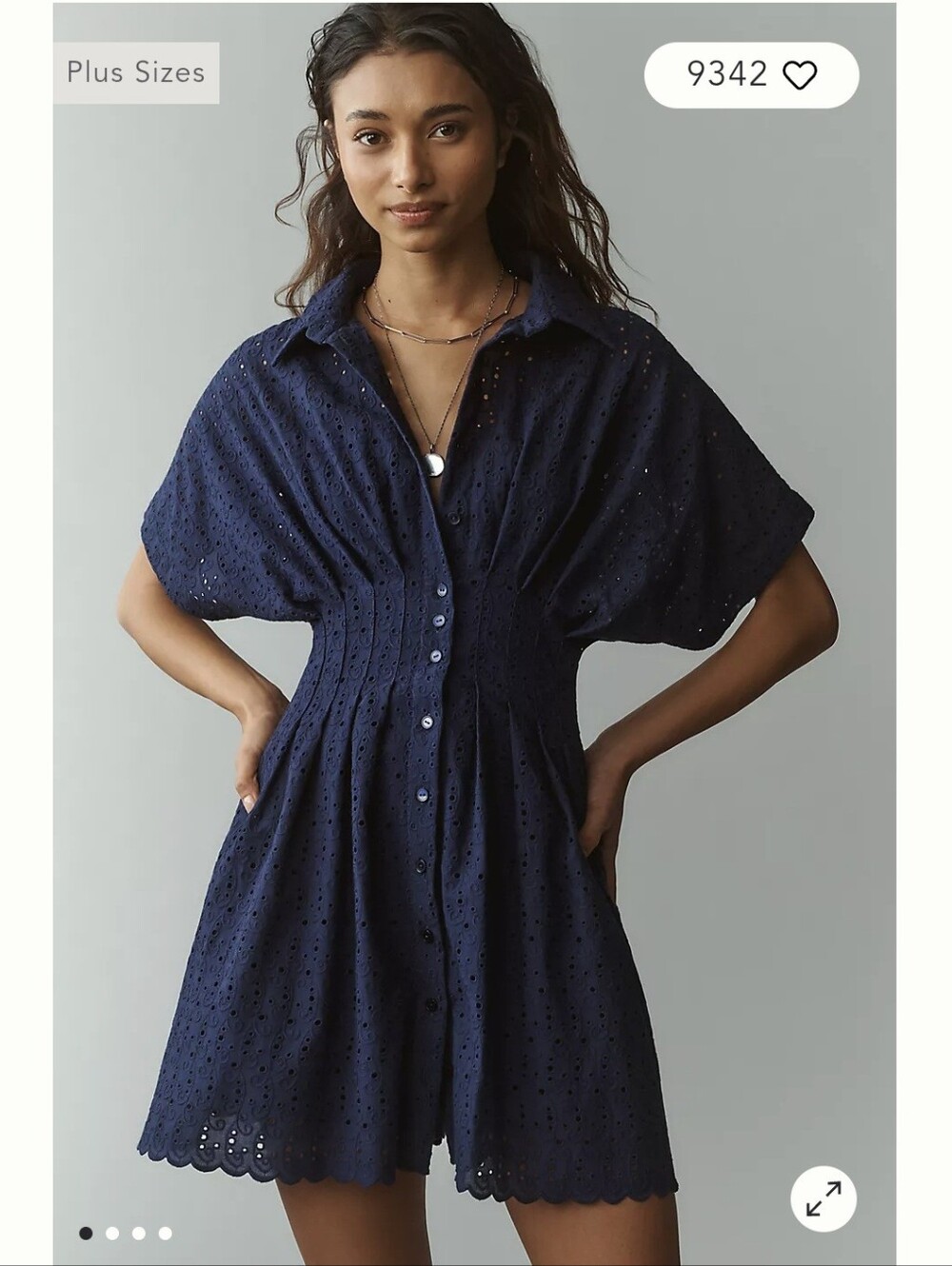 Tobie Eyelet Mini Shirtdress by Exquise